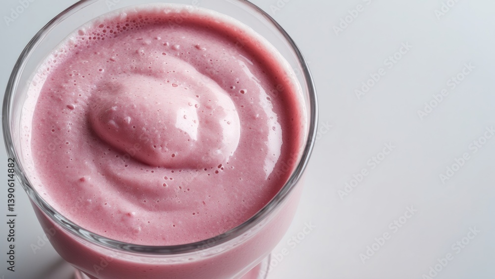 Chocolate milkshake seen from above, isolated on a white surface Chocolate milkshake seen from above, isolated on a white surface