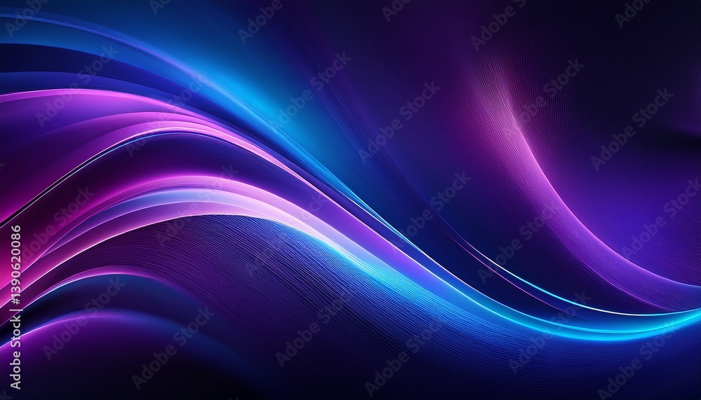 Obraz premium abstract dark background featuring a purple and blue wave design gradient tones a gradient of deep purple indigo and midnight blue tones overlaid with subtle glowing effects