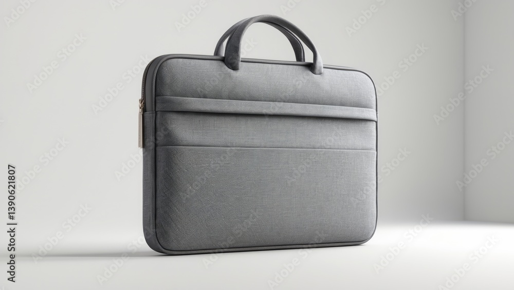 Laptop bag made of synthetic canvas polyester texture on a white background. Laptop bag made of synthetic canvas polyester texture on a white background.