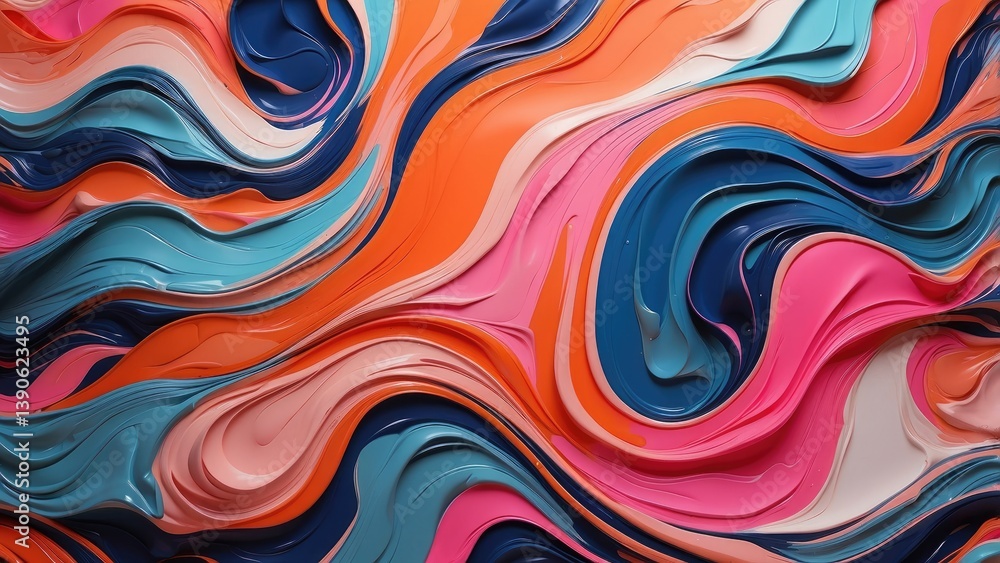 Abstract image featuring flowing, wavy lines in vibrant shades of blue Abstract image featuring flowing, wavy lines in vibrant shades of blue