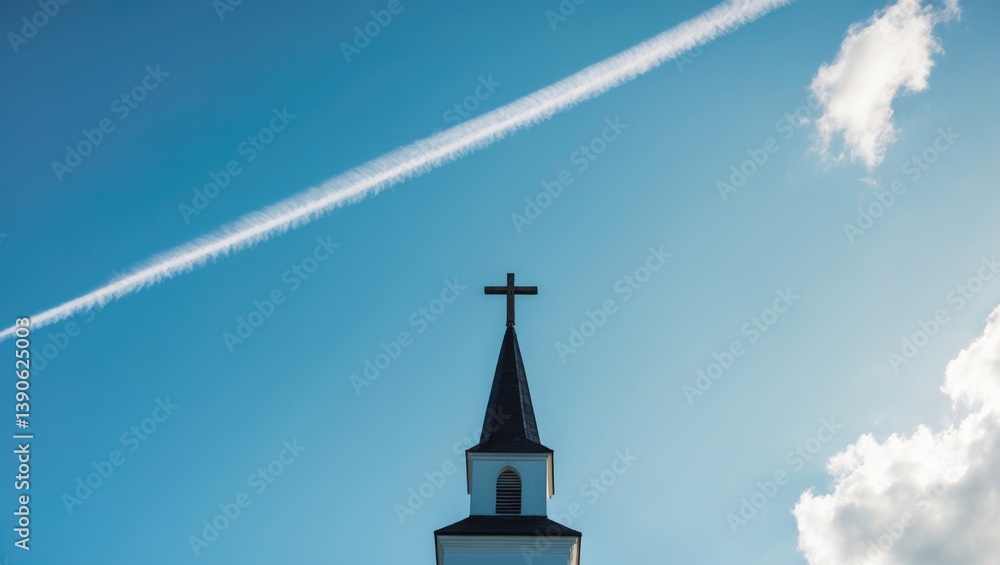 A zoomed-in image of the cross against a bright sky