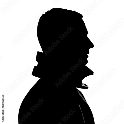 Silhouette of a man in neck brace