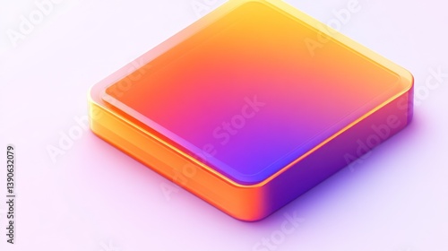 Wallpaper Mural Gradient Cube with Vibrant Colors Modern Design Element for Creative Projects Torontodigital.ca