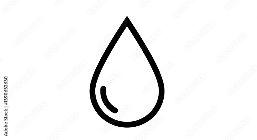 Simple Line Art Water Drop Icon, Clean and Minimalist Graphic Design Simple Line Art Water Drop Icon, Clean and Minimalist Graphic Design
