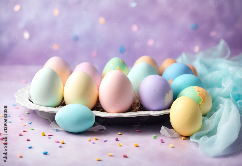 Easter pastel colorful eggs