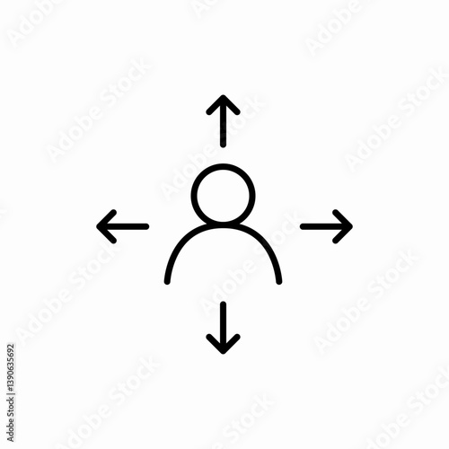 Person direction movement icon vector sign