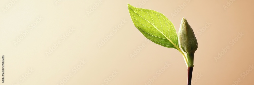 A fresh green sprout emerging from the ground symbolizes new beginnings and growth. Soft lighting enhances the natural beauty. This image captures the essence of nature. AI