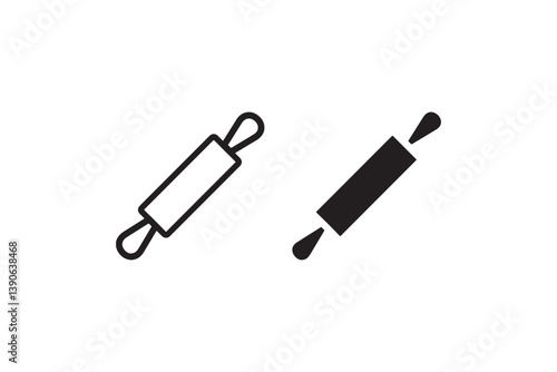Rolling pin icon set for baking tools Vector