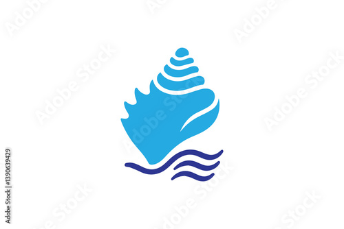 Symbol of simple Seashell Clams  icon silhouette in a simple, minimalist vector on a white background