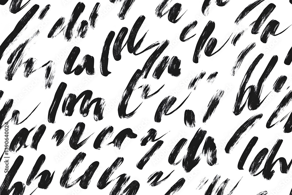 Seamless Script Repetition: Minimalistic Black and White Repeating Words in Elegant Handwriting Seamless Script Repetition: Minimalistic Black and White Repeating Words in Elegant Handwriting