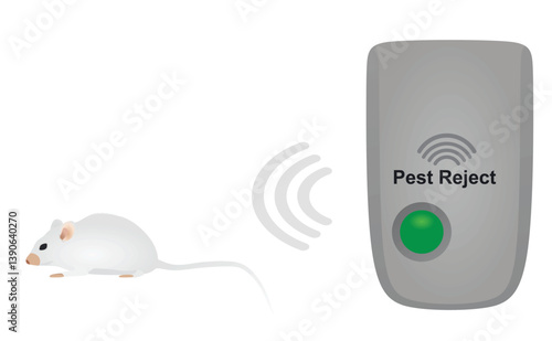 Electronic ultrasonic repeller. vector illustration