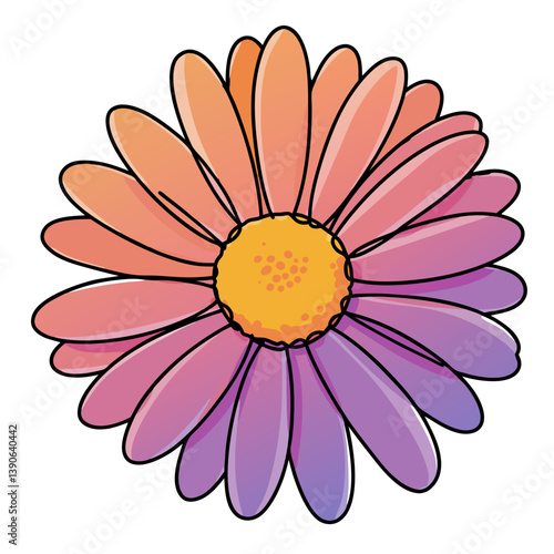 Colorful flower illustration with a vibrant gradient design  