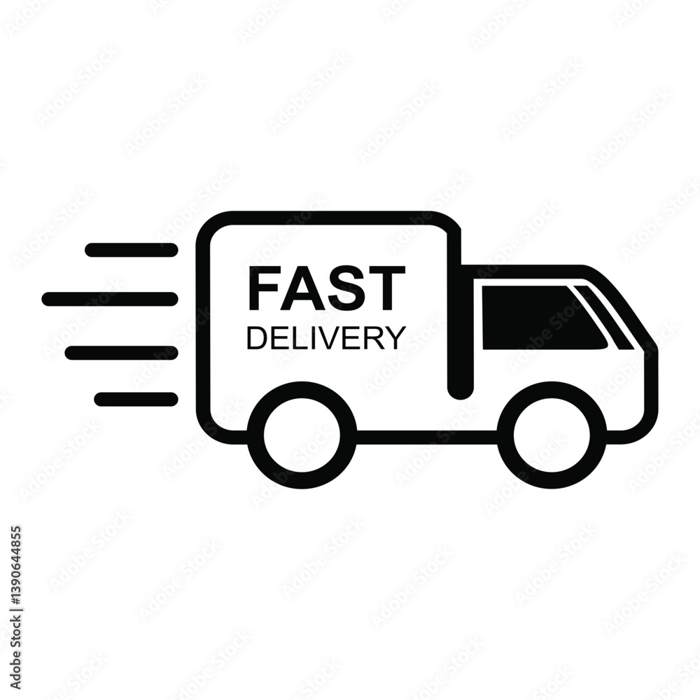 Fast Moving Truck Delivery Vector Sign Fast Moving Truck Delivery Vector Sign