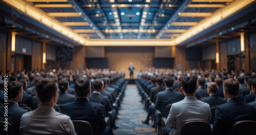 Wallpaper Mural Audience in Conference Hall Listening to Business Presentation. Torontodigital.ca
