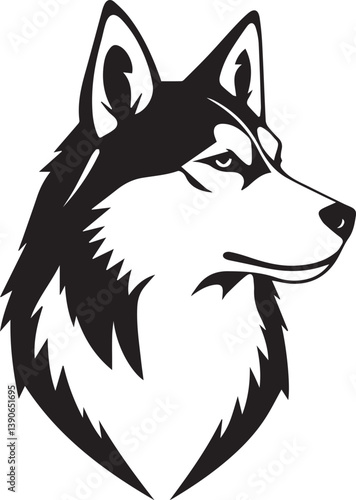 Husky dog. Hand drawn vector illustration