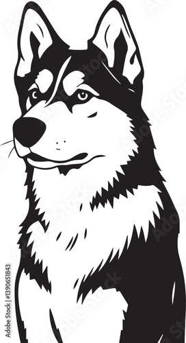 Husky dog. Hand drawn vector illustration
