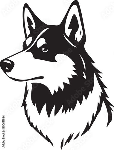 Husky dog. Hand drawn vector illustration