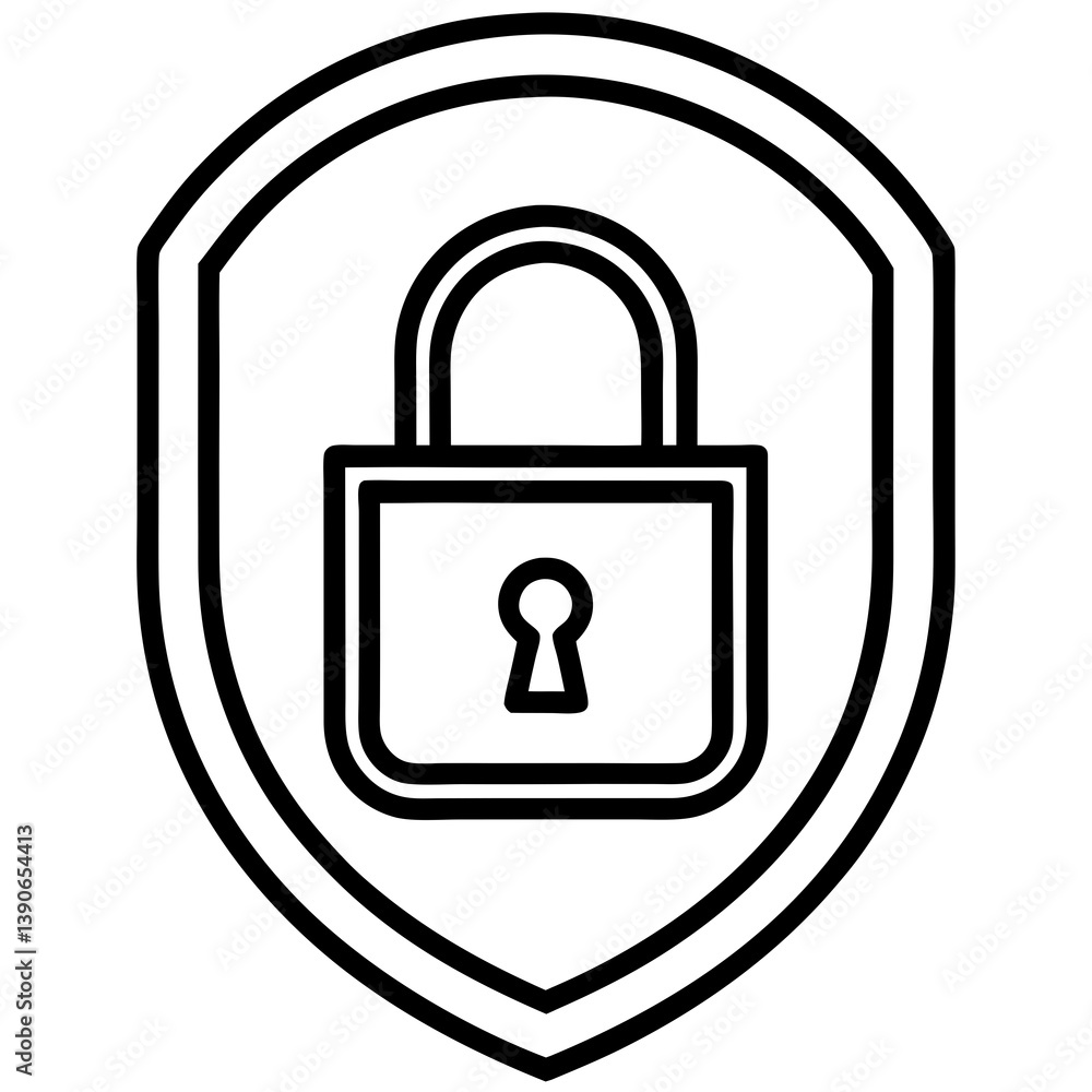 Security Shield Icon With Padlock Symbolizing Data Protection And Safety Security Shield Icon With Padlock Symbolizing Data Protection And Safety