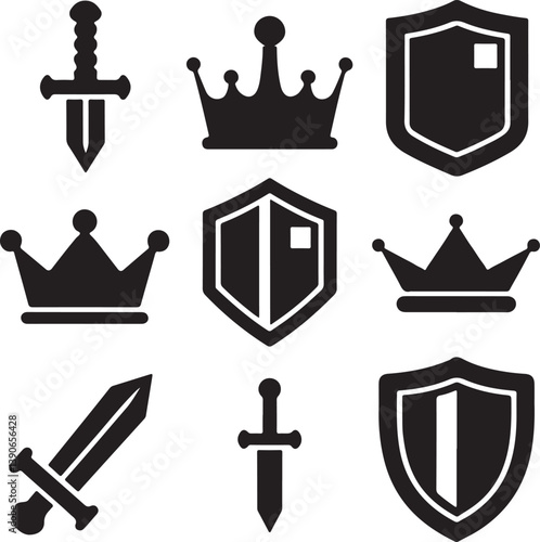 learning-and-education icon set silhouette victor design isolated on the white background.