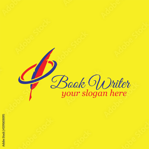 book writer author logo design vector format