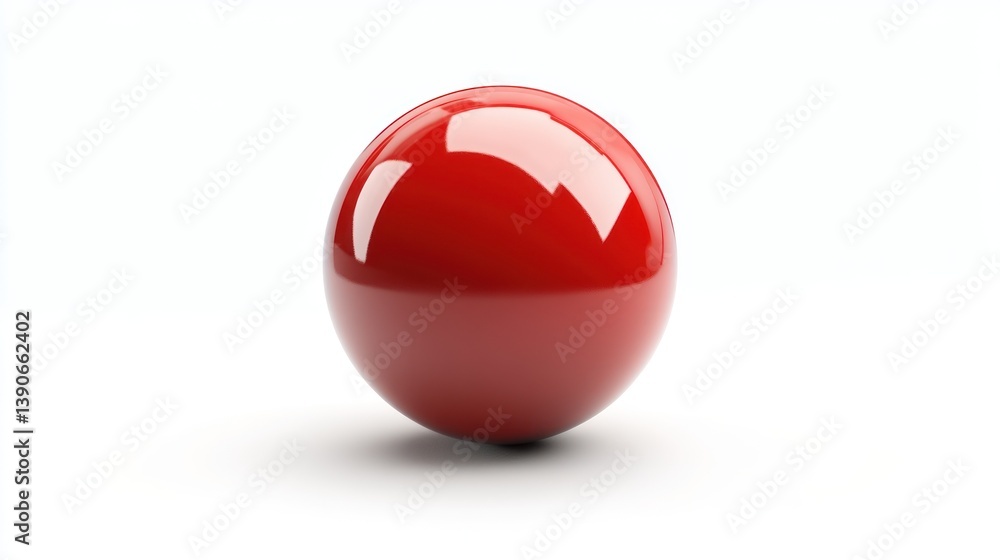 Shiny Red Sphere on White Background Glossy Reflective Minimalist Design for Art Technology Shiny Red Sphere on White Background Glossy Reflective Minimalist Design for Art Technology