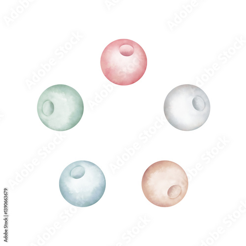 Fotografie Colorful beads in watercolor style