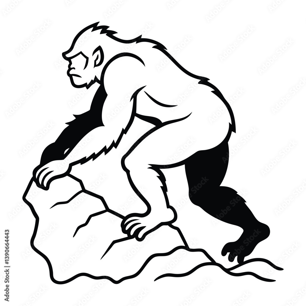 Fototapeta premium Shadow of the Wild: Bigfoot Unleashed