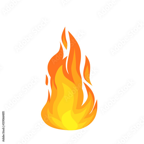 vector illustration of  burning bonfire  on white background