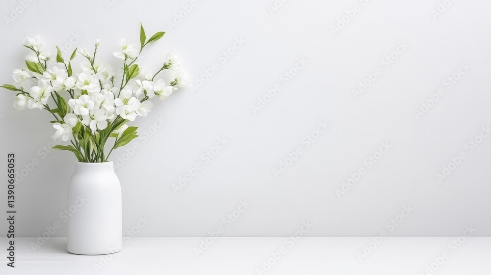 Elegant white flowers in a simple vase (3) Elegant white flowers in a simple vase (3)