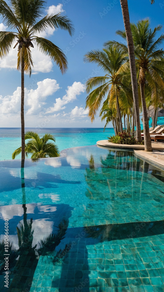 tropical beach with palm trees tropical beach with palm trees