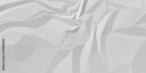White crumpled paper Blank white crumpled and creased paper poster.
