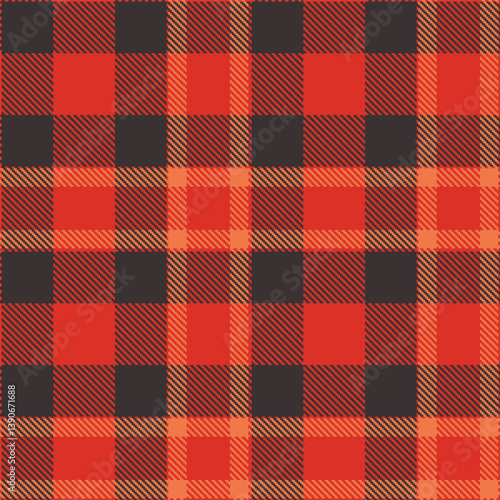 Wallpaper Mural Plaid pattern seamless. Bright tomato & Pastel dark grey Tartan Fabric Design.  Torontodigital.ca