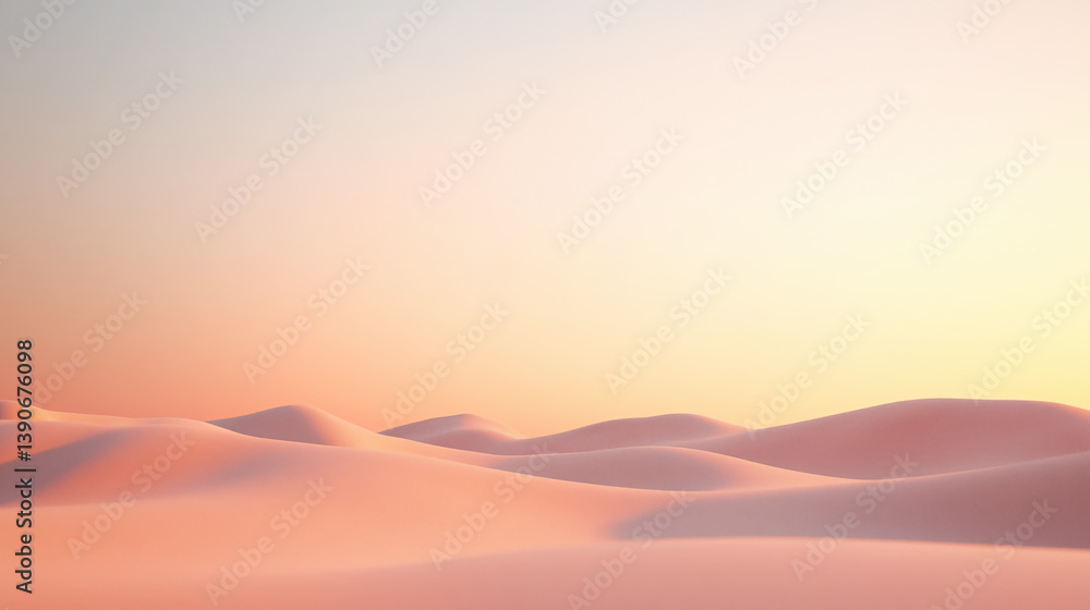 Minimal Desert Landscape at Sunset with Soft Pink Sand Minimal Desert Landscape at Sunset with Soft Pink Sand
