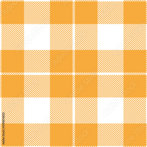 Warm white Seamless Tartan with Dusky butterscotch accents Fabric Design