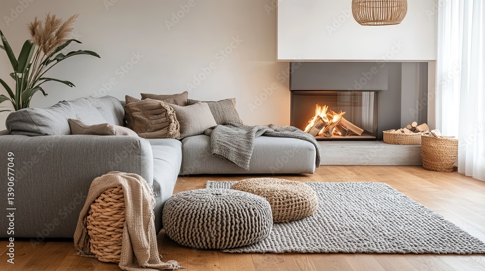 A minimally styled hygge haven with warm wooden floors
