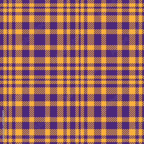 Contemporary Seamless Tartan featuring Pale indigo and Sandy butterscotch Fabric Design