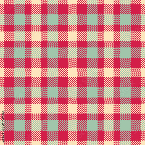 Wallpaper Mural Plaid pattern seamless. Autumn ruby & Soft light peach Tartan Fabric Design.  Torontodigital.ca