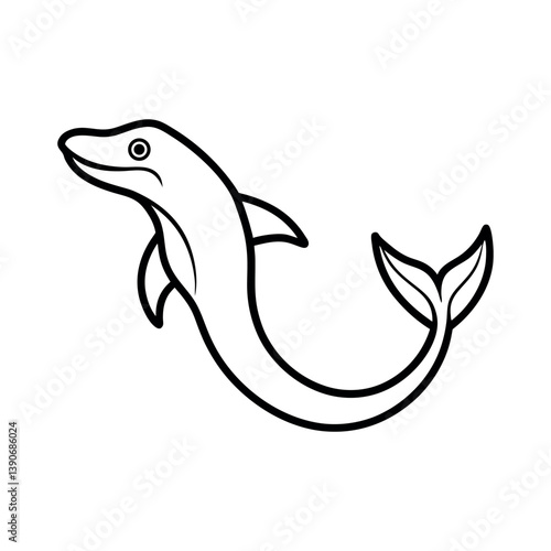 Legendary Leviathan Line Art Vector Graphic

