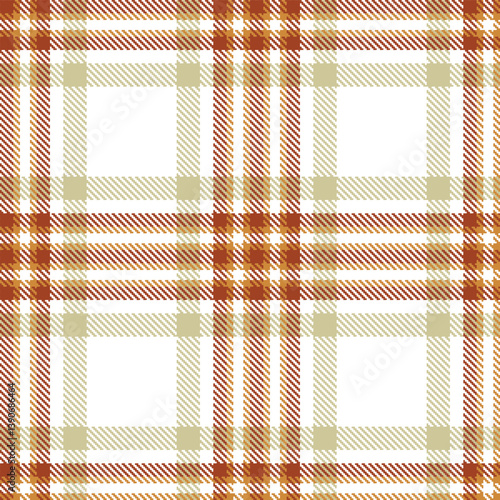 Contemporary Vivid white & Classic dull orange Seamless Tartan Fabric Design