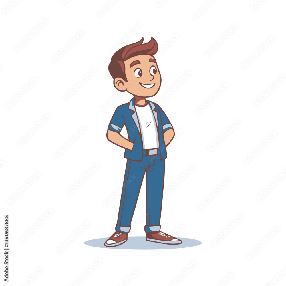 Cartoon Character Illustration Casual Outfit Art Cartoon Character Illustration Casual Outfit Art