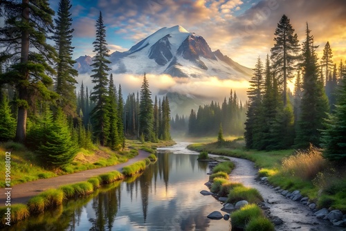 sunrise over the lake