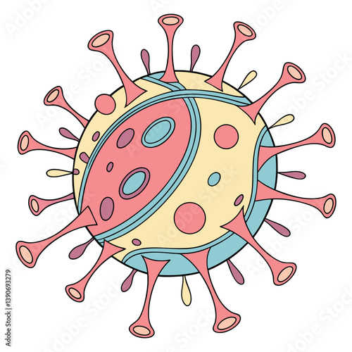 Virus, Bacteria & Microorganisms color vector 