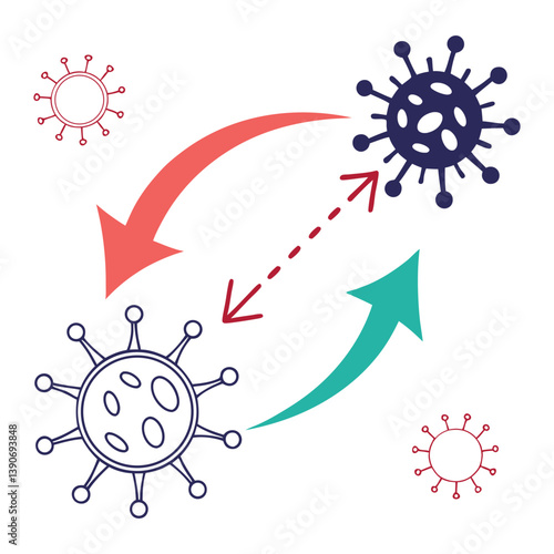 Virus, Bacteria & Microorganisms color vector 