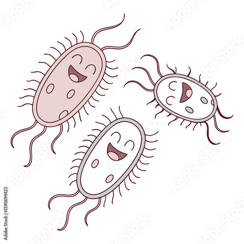 Virus, Bacteria & Microorganisms color vector 