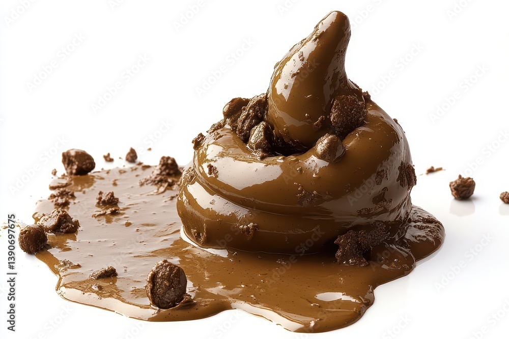 Chocolate swirl dessert with crunchy toppings