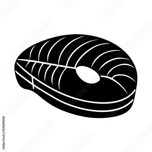 tuna steak glyph icon isolated on transparent background 
