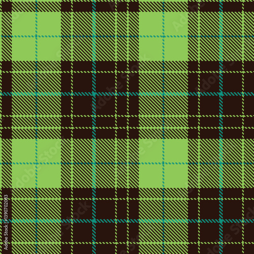 Contemporary Sandy nasty green & Bright dark brown Seamless Tartan Fabric Design
