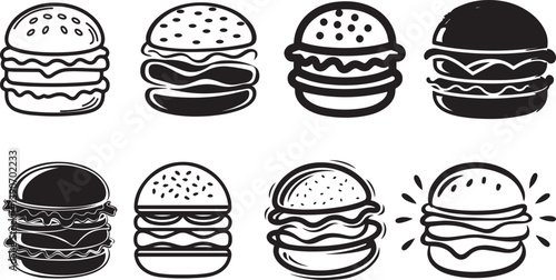 Collection of burger illustrations