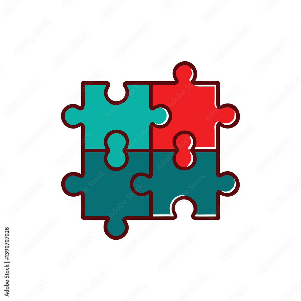 Connected Puzzle Pieces Illustration Representing Teamwork Collaboration And Problem Solving