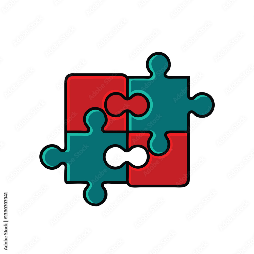 Connected Puzzle Pieces Symbolizing Teamwork Solutions And Strategy In Business Concept Connected Puzzle Pieces Symbolizing Teamwork Solutions And Strategy In Business Concept